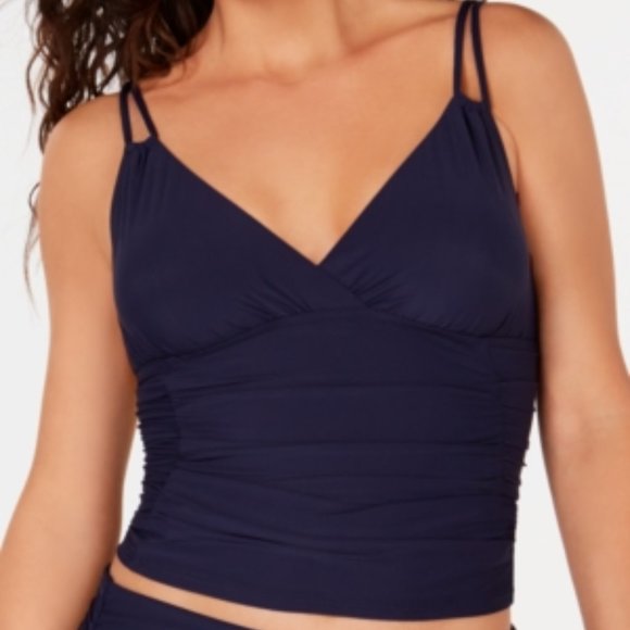 Calvin Klein Ruched Tankini Top - Picture 1 of 3